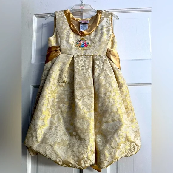 NWT Disney Princess Exclusive Vintage Gold Holiday Dress - Size 5 ~ RARE ~